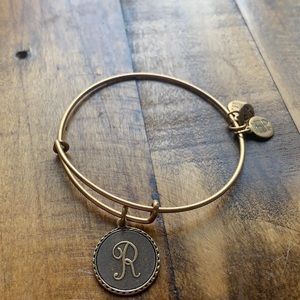 Alex and Ani gold initial “R” bangle bracelet